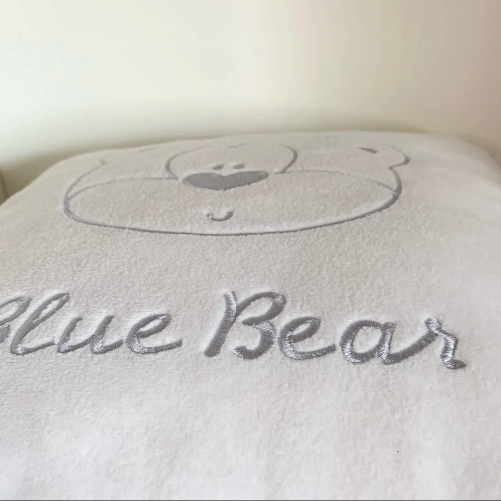 Blue bear furry cushion